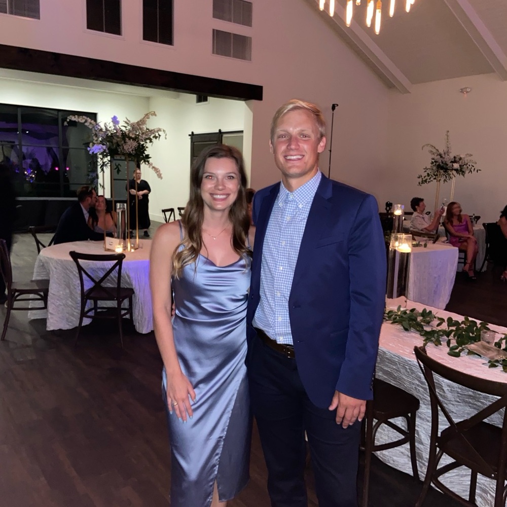Lulu's Sky Blue Satin Dress